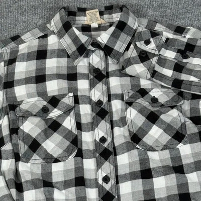 Duluth Trading Co Buffalo Plaid Flannel Shirt Small LS Roll Tab Chest Pockets - Image 1 of 4