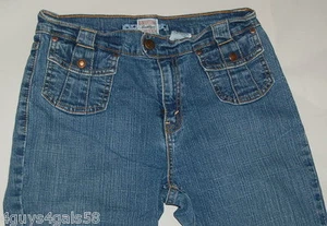 Levi Strauss Signature Lowrise Flared Girls BLUE DENIM JEANS 29x30 size 16 - Picture 1 of 3