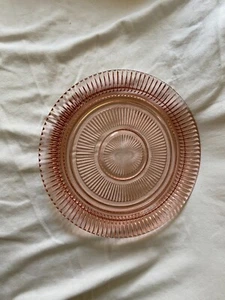 Anchor Hocking Queen Mary Pink Platter, Sandwich Tray, Depression 12" - Picture 1 of 5