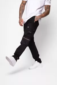 Valere Milano Herren Cargohose Combat Chino Slim Baumwolle Tapered Jogginghose - Bild 1 von 8