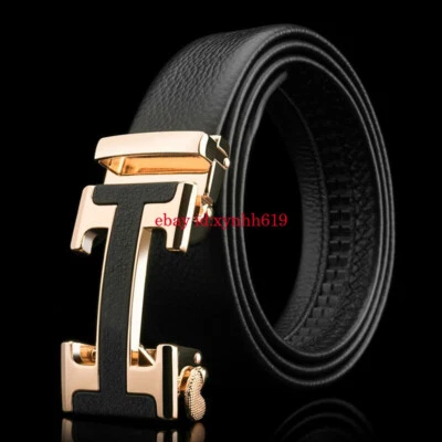 XYNHH619 Luxus Herren Gürtel TOP Rinds leder Gürtel Automatik Mode Schnalle Ratchet Jeans