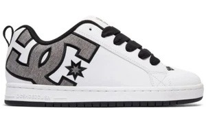 DC Court Graffik 300529 Mens White Grey Leather Skate Sneakers Shoes WLGW - Picture 1 of 4