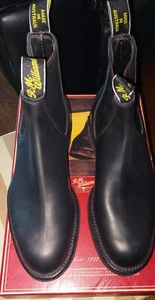 R.M. Williams Men's Gardner Leather Chelsea Boots, Black, Size - 5.5 - Picture 1 of 12
