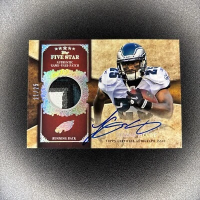 2011 Topps Five Star LeSean McCoy Jersey Patch Auto #D /25 Eagles Game Used 4 Cl - Image 1 of 2