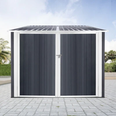 Bicycle Outdoor Steel Storage Shed, Stores 4 Bikes, Water Resistant, Grey - Image 1 of 4