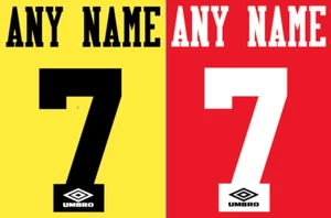 Maglia calcio personalizzata qualsiasi nome numero numeri calcio stampa termica football umbro - Foto 1 di 1