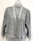 M And S Per Una Marks And Spencer Uk20 Silver Grey 3 4 Sleeve Cropped Glitter Cardigan