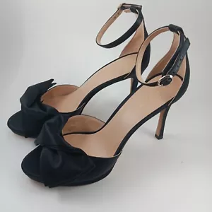 NEU Kate Spade New York Damen Braut Schleife Riemchen High-Heel Sandalen Größe 8B schwarz - Bild 1 von 9