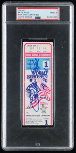 Pete Rose Signed 1980 World Series Game 1 Ticket Stub Inscribed "4256" - Autogra - Picture 1 of 2