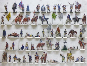 100 figurine latta campo prussiano 1750 dopo battaglia guerra 7 anni dipinte 30mm - Foto 1 di 2