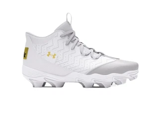 Botines de béisbol Under Armour para hombre talla 10,5 UA Harper 9 RM blanco metálico dorado - Imagen 1 de 13