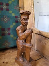 A Fantastic Vintage Carved Oak French Chef Figure