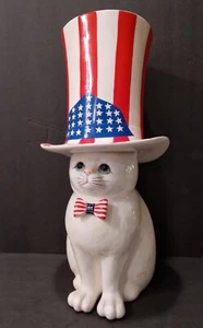 Vintage Harvey Knox Kingdom House of Global Art PATRIOTISCHE KATZE Figur 21" HOCH - Bild 1 von 12