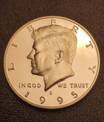 1995 S Proof Kennedy Half Dollar - From a CLAD Proof Set - Free Shipping Cover