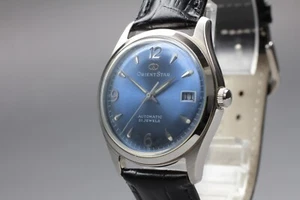 [Casi COMO NUEVO] Orient Star 597302-70 esfera azul 21J automático para hombre de Japón #2798 - Imagen 1 de 10