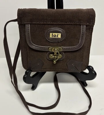 Bandolera pequeña Lei para mujer marrón pana  Foto 1 de 4