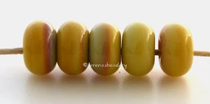 5 Yellow Brick Road * Cuentas espaciadoras de vidrio de murano brillantes y mate hechas a mano Donut  - Imagen 1 de 5