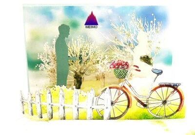 Tarjeta de Felicitación 3D Pop Up Hecha a Mano Pareja Bicicleta Aniversario Amor Día de San Valentín Foto 1 de 4