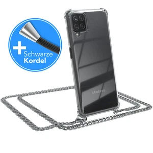 Do Samsung Galaxy A12 Etui na telefon do zawieszenia Sznurek Case Pokrowiec Łańcuszek Srebrne - Zdjęcie 1 z 7