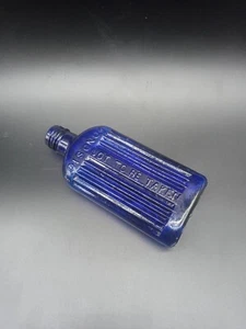 Antique Eugenol Poison Bottle Deep Cobolt Blue Not To Be Taken 1920s - Picture 1 of 6