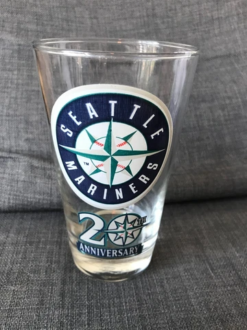 MLB Seattle Mariners 20th Anniversary Henry's 16 oz Pint Glass - Great Cond! Cover