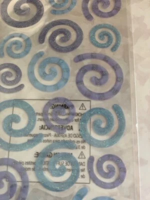 PEGATINAS ADHESIVAS REMOLINOS AZULES/PÚRPURA BRILLANTES REMOLINOS MULTICOLORES 18P Foto 1 de 3