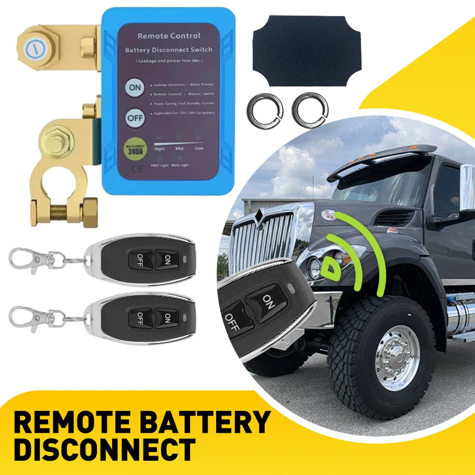 Car Battery Switch Disconnect Power Kill Master Isolator CutOff Remote Control - Image 1 of 4