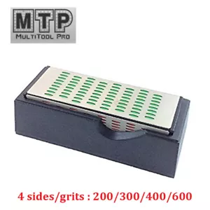 4 lados afilador de diamantes miel piedra bloque cuchillo herramienta afilador camino - Imagen 1 de 1