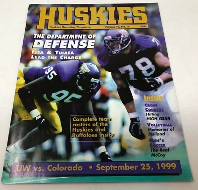 Washington Huskies vs Colorado Buffaloes Football Game Day Program Sep 25 1999 - Image 1 of 3