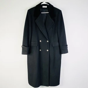 Forecaster of Boston Wool Trench Coat Women’s Black Double Breasted XL 15/16 USA - Picture 1 of 10