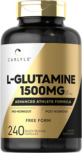 L Glutamine Capsules | 1500mg | 240 Count | Non-GMO, Gluten Free | by Carlyle