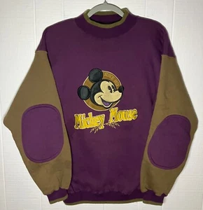 Vintage Disney World Sweatshirt Crewneck Y2K Mickey Mouse INC Elbow Disney S/Med - Picture 1 of 7