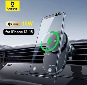 Baseus Ice Cooling Car Megnetic Wireless Charger For iPhone 16 15 14 QI2 15W - Picture 1 of 7