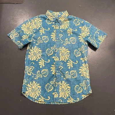 Reyn Spooner Shirt Mens Large Blue Yellow Floral Hawaiian Button Up Aloha - Image 1 of 4