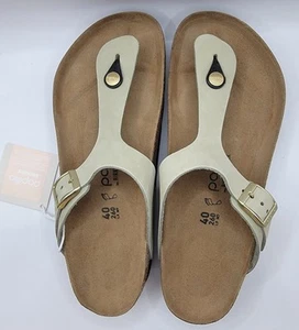 Birkenstock / Papillio Gizeh Pap Flex Plataforma Cuero Nubuck Eucalipto R W - Imagen 1 de 13