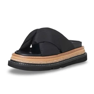 Alias Mae Vera Sandals Slides Black Size 38 7 EUC Platform Chunky - Picture 1 of 9