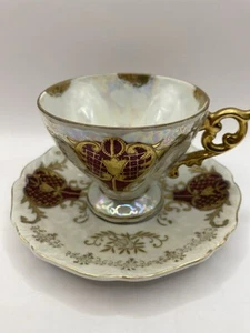 Vintage Royal Sealy China - Japan - irisierend - Goldrand Teetasse & Untertasse - Bild 1 von 9