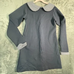 Bailey & Boys Dress Girls Size 12 Navy Blue Nautical Sailor Wide Collar Zip - Picture 1 of 23