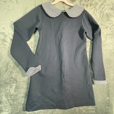 Bailey & Boys Dress Girls Size 12 Navy Blue Nautical Sailor Wide Collar Zip - Image 1 of 4