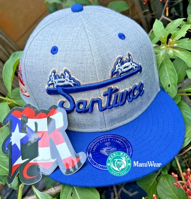 Sombrero Santurce Cangrejeros Ajustado Talla 7 3/8 Ebbets Campo Gris Azul + Pegatina Foto 1 de 4