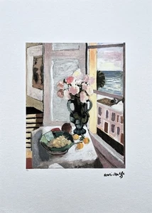 HENRI MATISSE - Safrano roses at the window - signed, numbered 19/75,50x70cm - Picture 1 of 5
