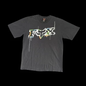 Fox Racing Riders Co T-Shirt – Dark Grey XL – Front & Back Graphic – 90s Vintage - Picture 1 of 5