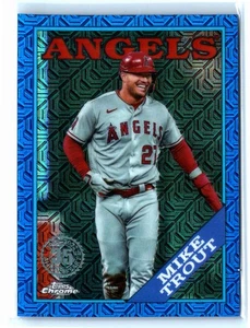 2023 Topps #2T88C-4 Mike Trout 1988 Chrome Blue Mojo #/150 - Picture 1 of 2