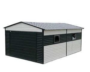 Blechgarage 4x6 mit Schwingtor mit Horizontalpanel Garage verzinkt weiß schwarz - Bild 1 von 12