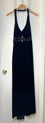 Vestido De Colección Dave and Johnny por Laura Ryner Negro Cuentas Abiertas Talla 19/20 Foto 1 de 4