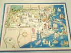 Original Berta And Elmer Hader 1932 Pictorial Character State Map Of Massachusetts
