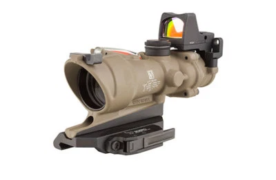 Trijicon ACOG 4x32 ECOS FDE Scope Red Crosshair w/ 3.25 MOA RMR TA31-D-100553 - Image 1 of 4