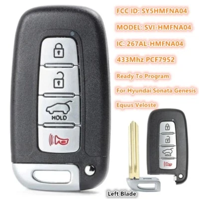 Smart Remote Key Keyless For Hyundai Sonata Genesis Equus Veloster 2009-2015 Foto 1 de 4