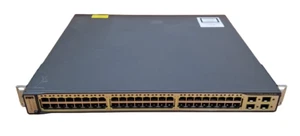 Cisco Catalyst 3750 v2 48x PoE 4x1G SFP Model WS-C3750-48PS-S Switch - Picture 1 of 2