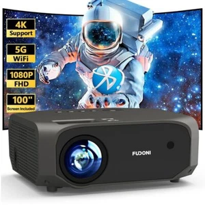 Projector with 5G WiFi and Bluetooth, 10000L Native 1080P Portable Outdoor Video - Picture 1 of 8